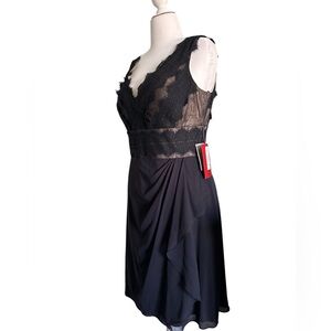 JS Collections Beautiful, little black dress, with lace accents. Size 14